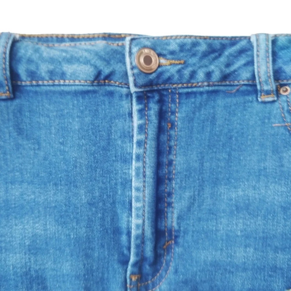 Streetwear Society Denim Jean Cutoff Skirt Embroidered Stretch L - Picture 4 of 7